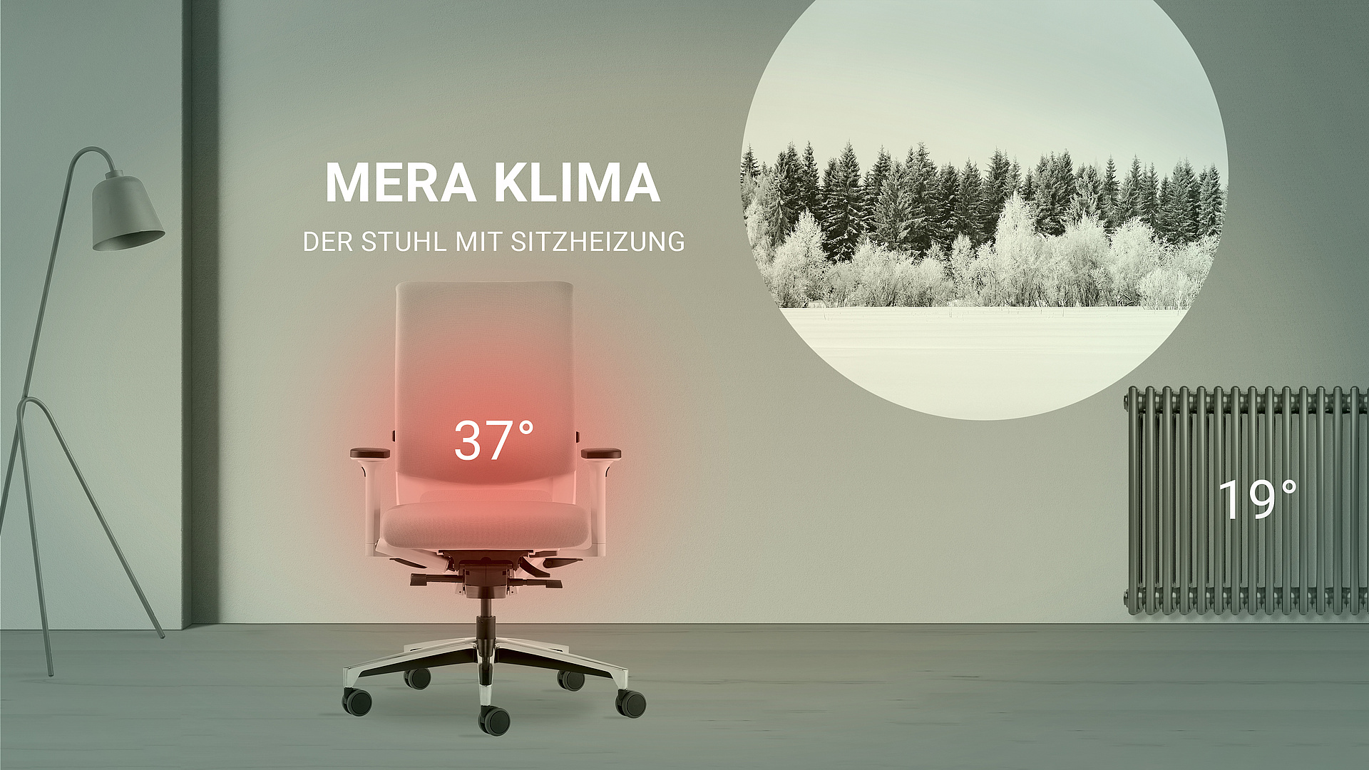 Klimastuhl Mera, mit Sitzheizung und Lüftung, von Klöber, - Lieferzeit:  25 - 30 Werktage 